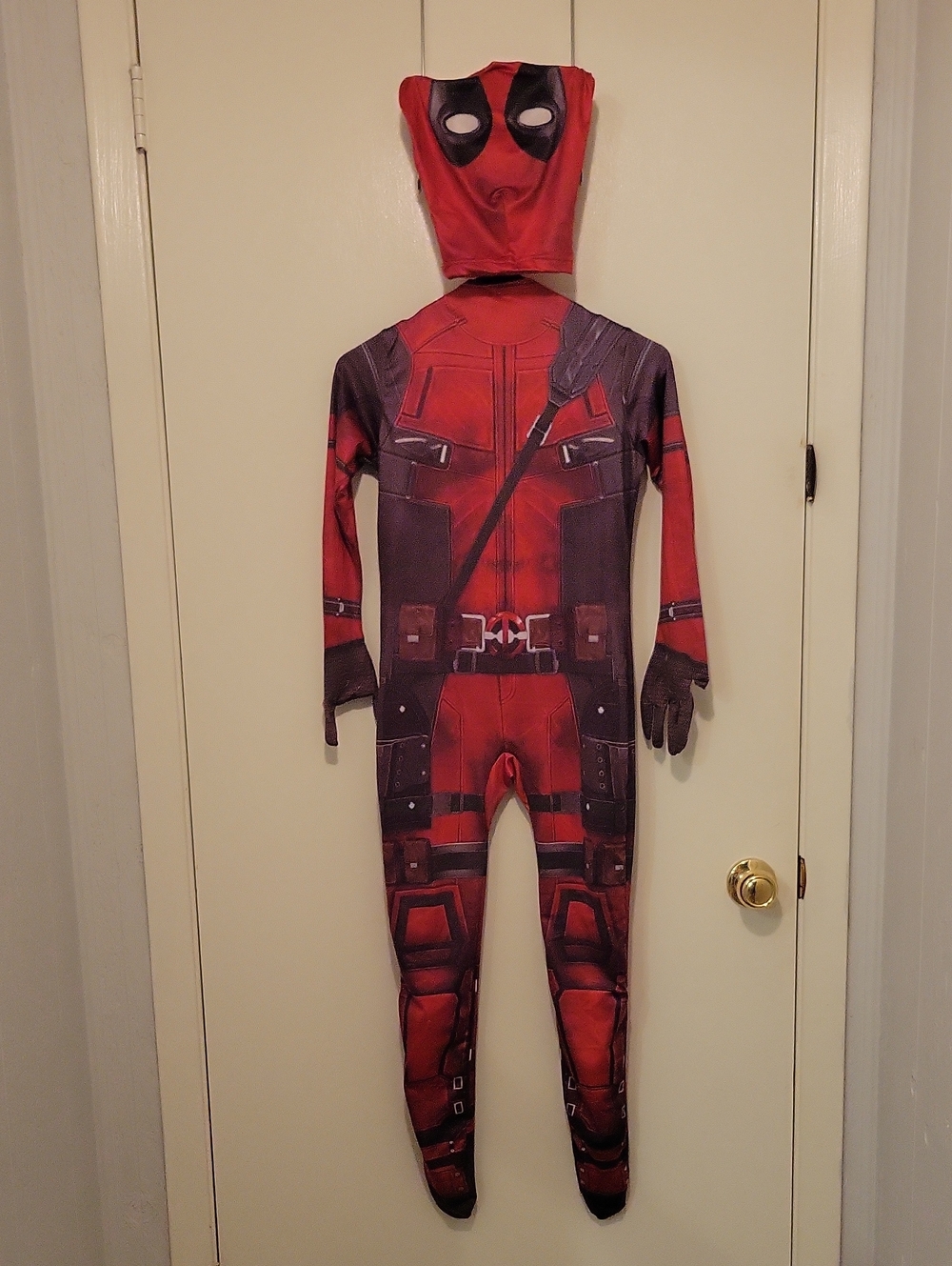 Red Superhero, Deadpool, Costume Jumpsuit with Mask